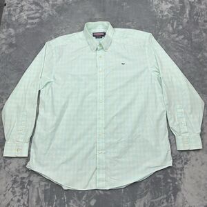 Vineyard Vines Whale Shirt Mens Size XL Blue Plaid Long Sleeve Button Up